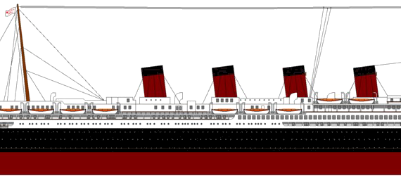 Корабль SS France [Ocean Liner] (1912) - чертежи, габариты, рисунки